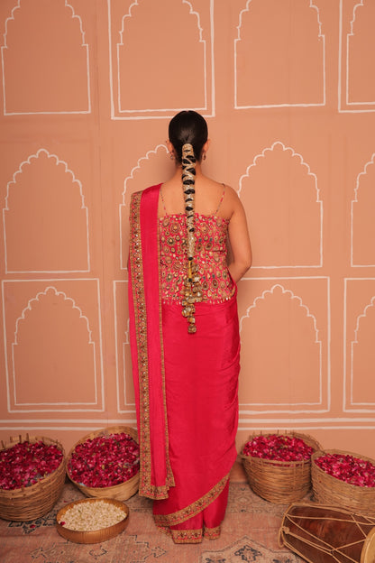 Rani Pink Drape Saree