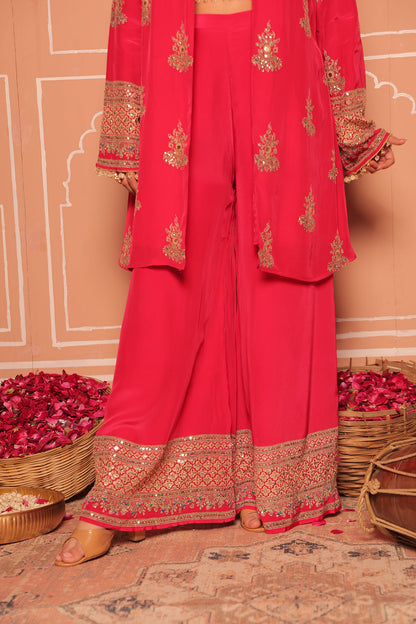 Zariya Hand-Embroidered Jacket Kurta Set