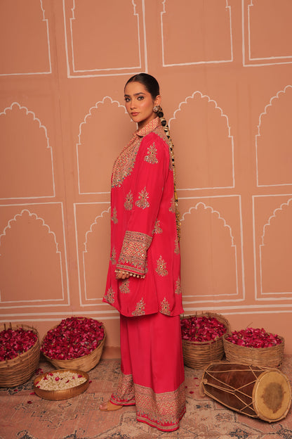 Zariya Hand-Embroidered Jacket Kurta Set