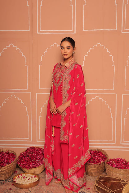Noor Gotta Embroidered Cape Kurta Set