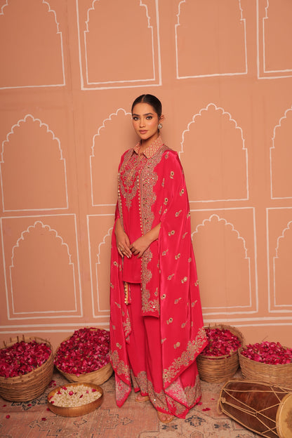 Noor Gotta Embroidered Cape Kurta Set