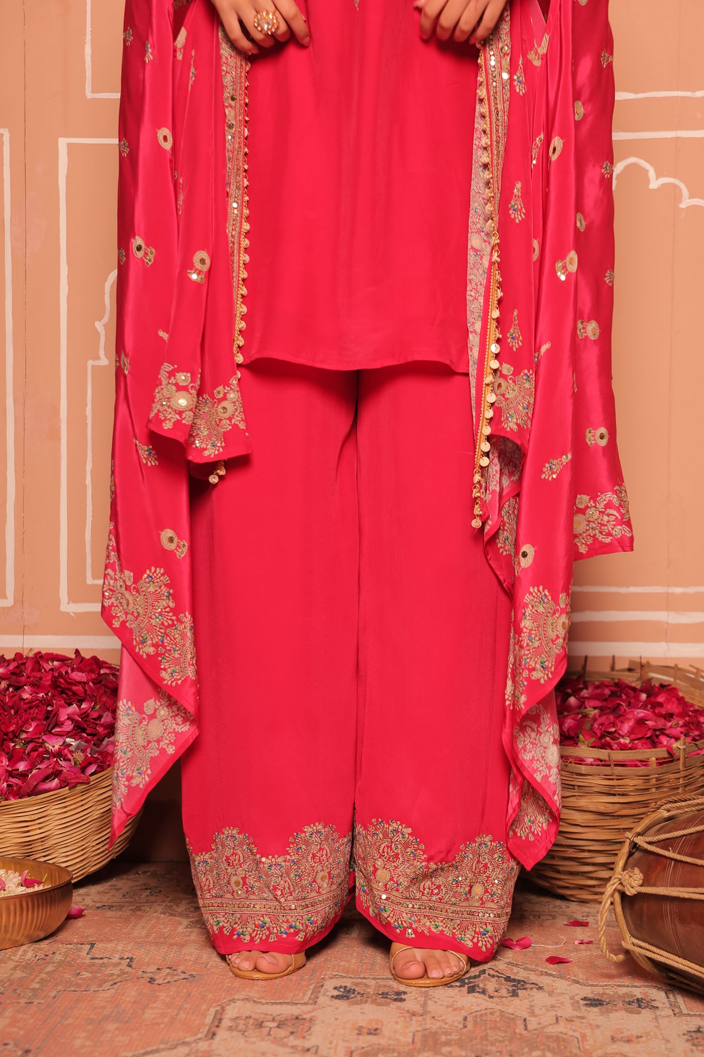 Noor Gotta Embroidered Cape Kurta Set