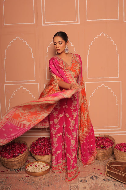 Peacock Garden Festive indo western Set