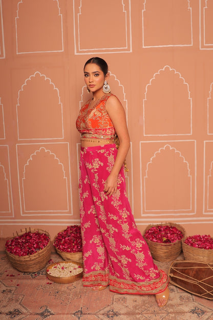 Peacock Garden Festive indo western Set