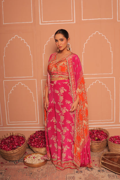 Peacock Garden Festive indo western Set