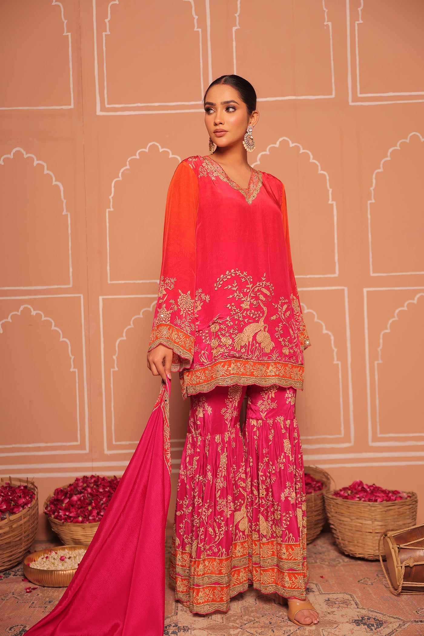 Peacock Garden Festive sharara