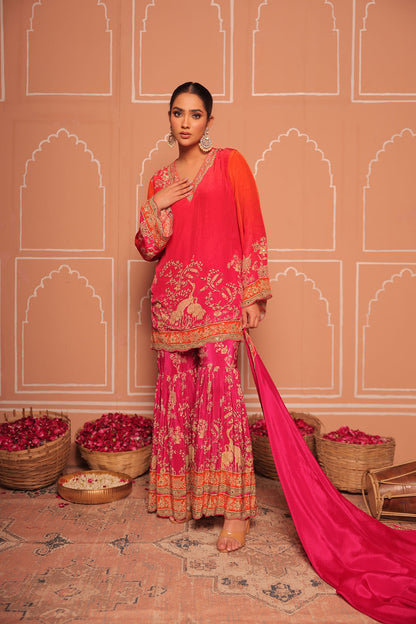 Peacock Garden Festive sharara