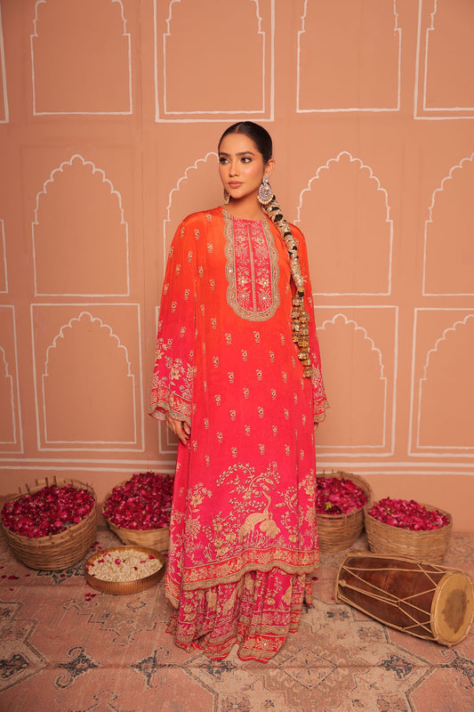 Royal Peacock A-Line Kurta Set