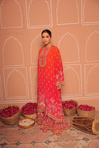 Royal Peacock A-Line Kurta Set