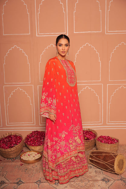 Royal Peacock A-Line Kurta Set