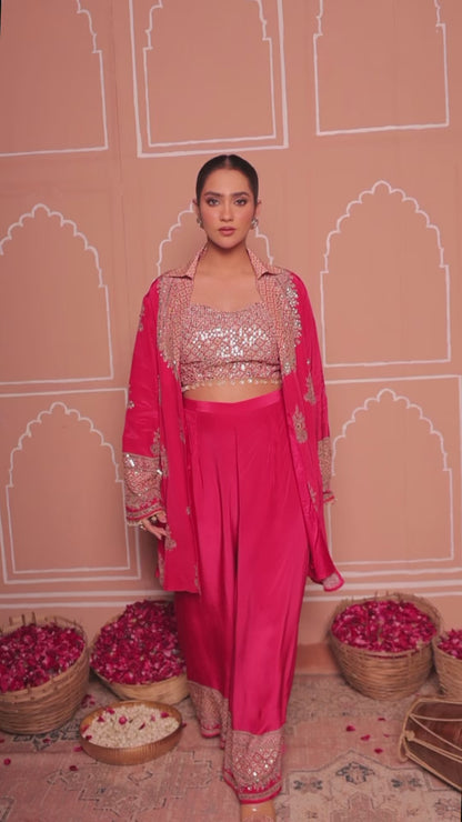 Zariya Hand-Embroidered Jacket Kurta Set