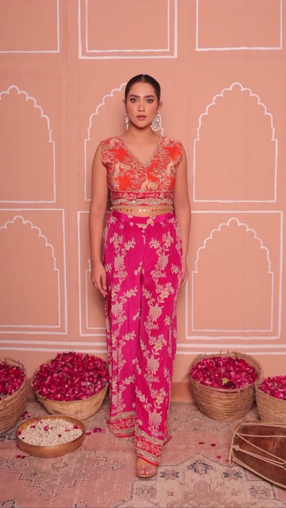 Peacock Garden Festive indo western Set