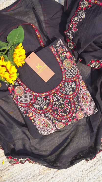Noir Zariya Mul Unstitched Kurta Set