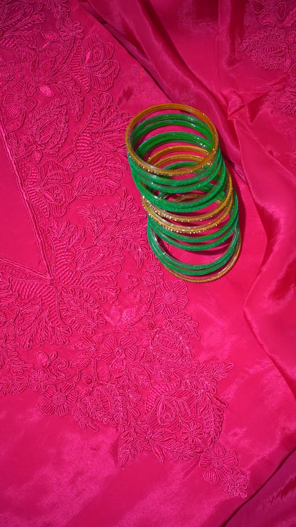 Mustard Yellow Pure Banaras Organza Suit Set
