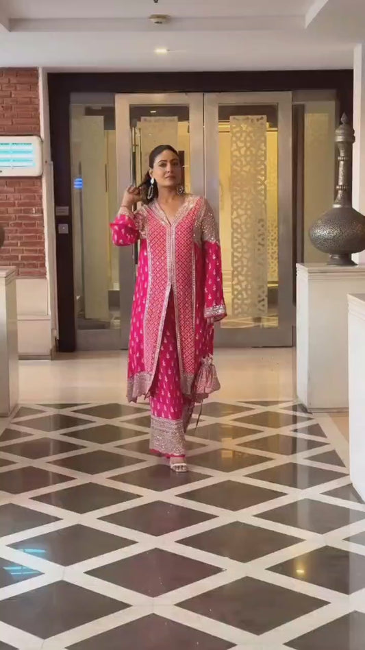 Amethyst Mirror Embroidered Long Kurta Set