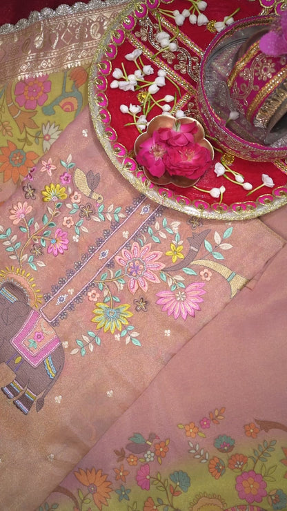 Mauve Tissue Suit Set