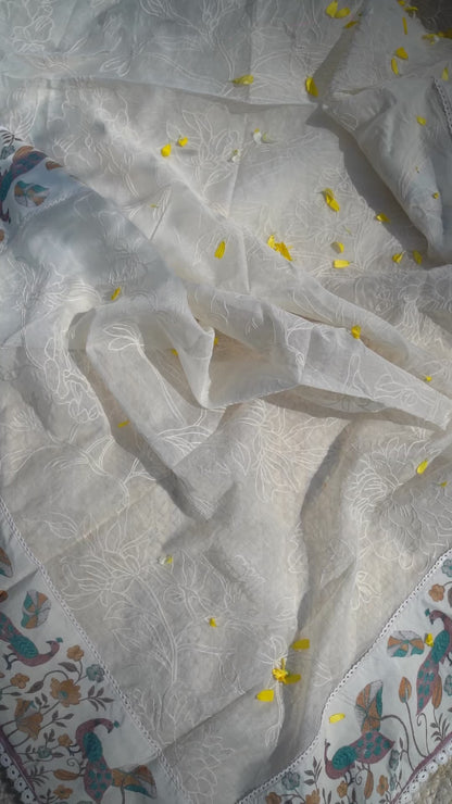 Mayura Mul Unstitched Kurta Set