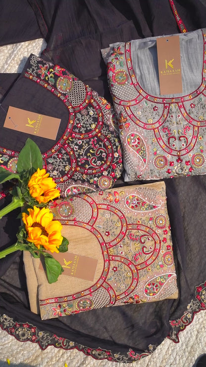 Noir Zariya Mul Unstitched Kurta Set