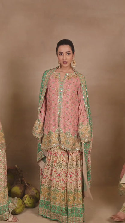Zarmina Emerald Printed Kurta Set