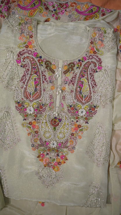 Noorani Multicolour Hand-Embroidered Kurta Set