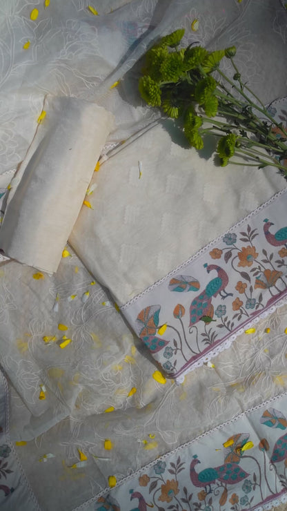Mayura Mul Unstitched Kurta Set